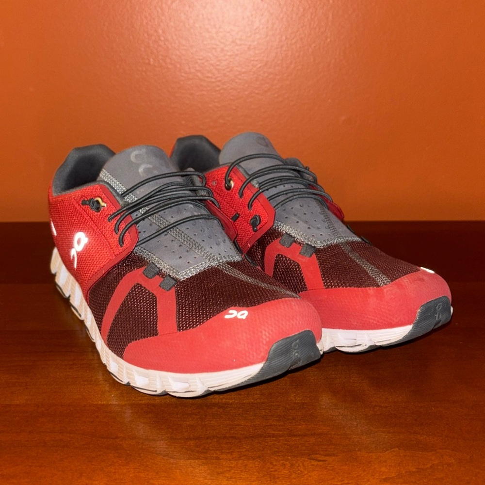 On men’s size 9.5 shoes.